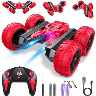 Dusefogo Coche Teledirigido, 4x4 Coche Acrobático Teledirigido, Coches Teledirigidos para Niños, Juguete Niño Regalo 6 7 8 9 10 años Niña, Voltear 360 con Luces LED y Música