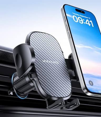 Miracase 2025 Soporte Movil Coche [Gancho Metálico Resistente] Suporte Telemovel Carro en Rotación 360° y Manejo con una Sola Mano,Compatible con Móviles 4.0''-7.0''