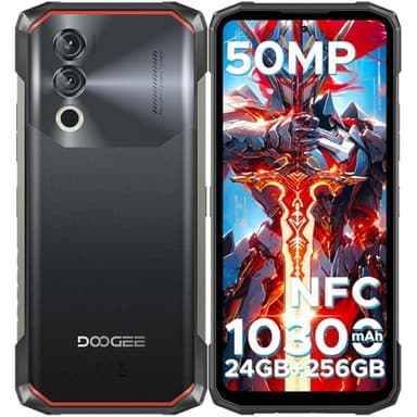 DOOGEE Blade10 Power Movil Resistente, 10300mAh 6.6'' HD+90Hz 24GB+ 256GB/2TB Móvil Irrompible, NFC 50MP Teléfono Móvil Android 14, Widevine L1/Smartphone 4G Dual SIM/GPS/3 Ranuras/Face ID/Huella 2025