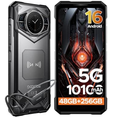 DOOGEE S200 Movil Irrompible 5G Android 16, 10100mAh/33W, 6.72” FHD+120Hz Móvil Rugerizado con Auriculares de Conducción Osea, 48GB RAM+256GB ROM(2TB) Movil Resistente, 100MP+20MP/WIFI6/Face ID/NFC