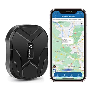 Winnes Localizador GPS para Coche 5000 mAh Rastreador magnético Resistente al Agua Tiempo de Espera ultralargo de hasta 90 días Alertas de geovalla Suscripción Gratuita TK905