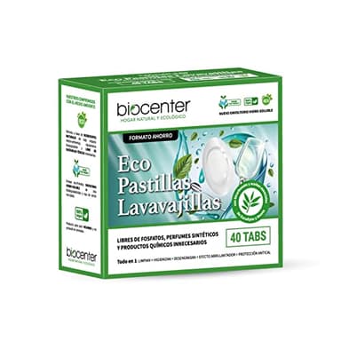 BIOCENTER - Pastillas ecológicas para Lavavajillas - 40 tabletas Zero Waste