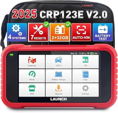LAUNCH CRP123E V2.0 OBD2 Diagnosis Coche Multimarca Español con 4 Sistemas y 7 Funciones de Reinicio Lector de Código Sistema de Motor ABS SRS Transmisión, Reset de Aceite ETS SAS, WiFi Actualización