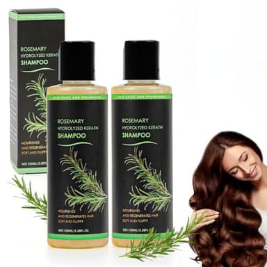 Champú de romero para el crecimiento del cabello, Organic Rosemary Hair Growth Champú, engrosante natural y fortalecedor con queratina hidrolizada contra el adelgazamiento del cabello y la caída del