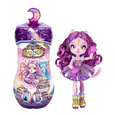 Magic Mixies Pixlings, Muñecas Pixlings Mágicas, 4 Muñecas Diferentes: 2 Reimaginadas y 2 Nuevas, Fashion Doll de 15 cm, Juguete Secreto con Revelación Mágica con Pociones, Famosa (MG101000)