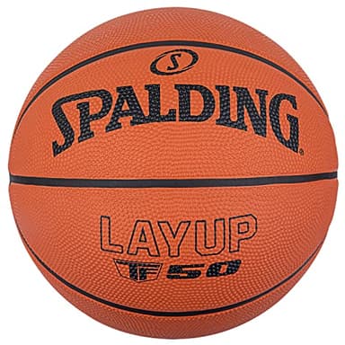 Spalding - TF-50 Balón de Baloncesto de Goma - Talla 6 - Naranja - Balón para Principiantes - Antideslizante para Exterior - Excelente Agarre - Muy Resistente - No inflado