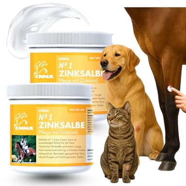 Pomada de Zinc Caballo Perro Gato 2*250ml Pomada para Heridas I Crema de Zinc Herida Abierta I Crema para Eczema con Zinc I Mallendras I Curar Heridas I Pomada contra el Picor I Heridas y Curación