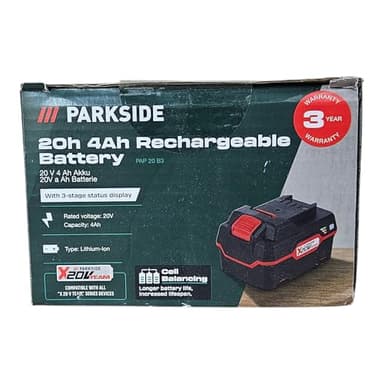 Parkside. Batería Parkside 20 V 4 Ah Pap 20 B3 – Mayor duración Gracias al Equilibrio de Las Celdas