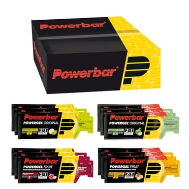 Powerbar PowerGel Multiflavour Box - Geles energéticos ricos en carbohidratos + C2MAX + Sodio