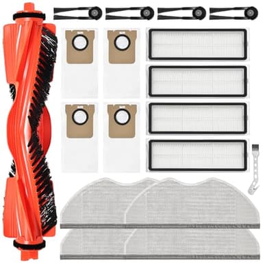 DianSung Piezas de repuesto para Xiaomi H40 OV51 Robot Aspirador Accesorios,1 cepillo principal, 4 paños, 4 filtros, 4 bolsas de polvo, 4 cepillos laterales,1 cepillo de limpieza