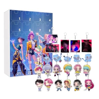 NHPY Calendario de Cuenta Atrás para Navidad + 24 llaveros Anime Set, Acrílicos, Para Fans, Regalo para Chicas y Chicos, Adornos