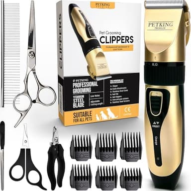 PetKing Premium Maquina Cortar Pelo Perros Maquina de Cortar Pelo para Perros Cortapelos Professional Maquina Pelar Perros Corta Pelo Mascota Cortapelo Perro Cortadora de Pelo Canino