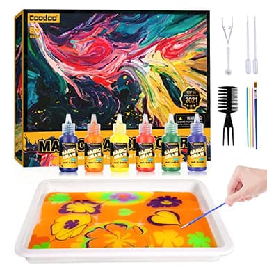 Pintura para hacer marmolados sobre el agua, kit de manualidades para niños, ideal como regalo para niños de entre de más de 6 años, entre 8 y 12