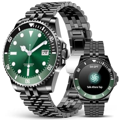 SOUYIE 2025 AI Reloj inteligente para hombre con función telefónica, 1,19 pulgadas AMOLED Android Smart Watch con frecuencia cardíaca, SpO2, monitor de sueño, reloj redondo resistente al agua, 107