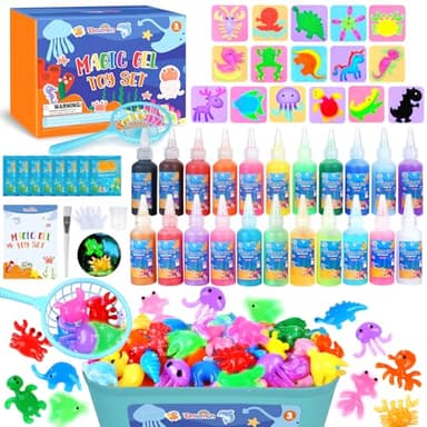 Dreamon Aqua Gelz Set, Juguete de Gel de Agua Mágico 3D DIY, Juego Magic Gel Kit con 22 colores y 16 formas, Regalo de Juguete Creativo para niños de 3 años en Adelante, niños y niñas