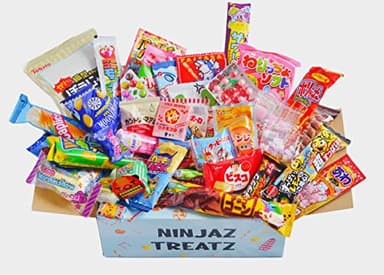 NINJAZ TREATZ 40 auténticos bocadillos y dulces japoneses caja de delicias dulces y saladas de Japón