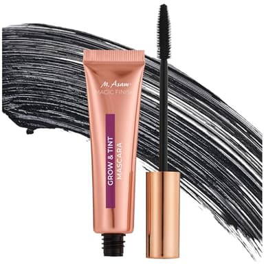 M. Asam MAGIC FINISH Grow & Tint Mascara Deep Black 12ml – Máscara negra con sérum de crecimiento & efecto tinte, pestañas más largas, voluminosas, definidas & naturalmente más oscuras, vegana