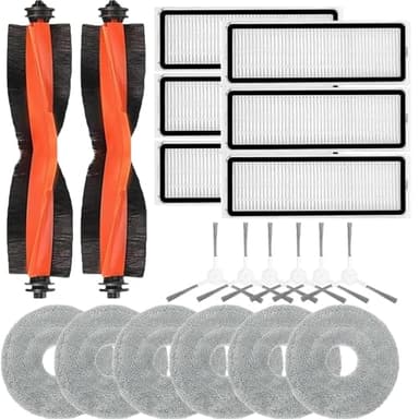 Accesorios para Xiaomi Robot Vacuum S20+, incluye 2 cepillos principales, 6 cepillos laterales, 6 filtros HEPA, 6