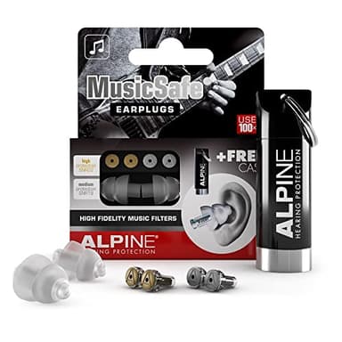 Alpine MusicSafe Tapones para los oídos para músicos - Mejora tu experiencia musical con dos filtros intercambiables - Protección auditiva Hipoalergénico - Tapones reutilizables - Transparente