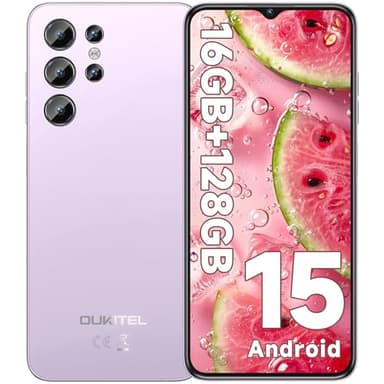 OUKITEL C1 Telefonos Moviles Libres Android 15, 16GB(4+12) + 128GB/1TB Teléfono Móvil, 6,52" HD+, 5150mAh Batería, Cámara 13MP+8MP Móvil, Smartphone Triple 4G SIM GPS/Fingerprint/OTG/3.5mm Jack