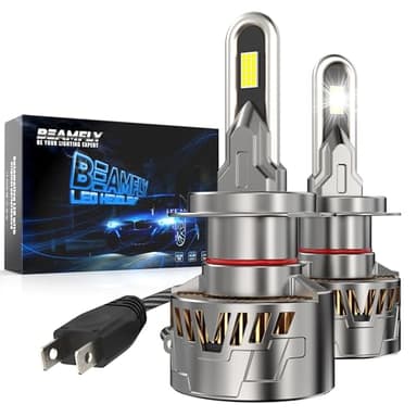 BEAMFLY LED H7 Bombillas, 38000lm 160W Kit de Recambio de Luz LED, Plug and Play Tamaño 1:1 H7 Bombilla 6500k Blanco Luz Alta y Baja para Coches 12V