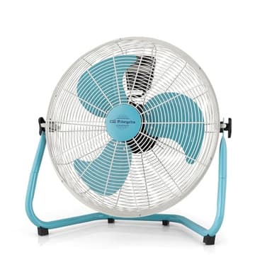 Orbegozo PW 1546 - Ventilador industrial Power Fan, 3 velocidades, aspas metálicas, asa de transporte, 130 W, azul y blanco
