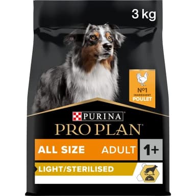 Pro Plan Purina Comida Seco para Perro Adulto Todos los Tamaños con Optiweight, Sabor Pollo - 3 Kg