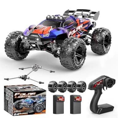 Cirmine Coche teledirigido Adulto Profesional 1:14 Off-Road, Coche RC 4WD Alta Velocidad 40 km/h 2.4GHz,Vehículo RC 4x4 Impermeable con 2 Baterías Recargables 1300mAh y 2 Juegos de Neumáticos
