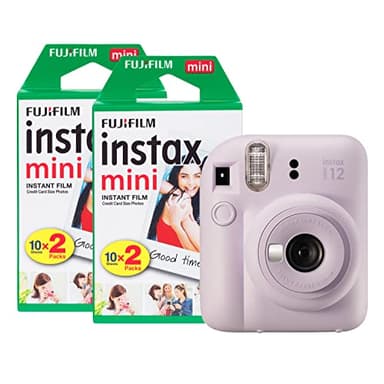 Fujifilm Instax Mini 12 - Cámara instantánea con Paquete de 40 películas de Disparo, Color Morado Lila
