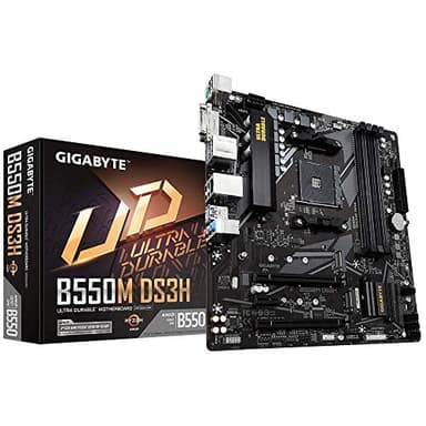GIGABYTE B550M DS3H Placa Base - Procesadores AMD Ryzen 5000, VRM de 5+3 Fases, hasta 4733 MHz DDR4, 1xPCIe 4.0 + 1xPCIe 3.0 M.2, LAN 1GbE, USB 3.2 Gen 1