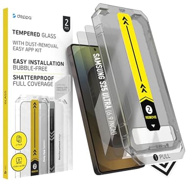 Deppa [2 Piezas Para Samsung S25 Ultra (6.9') Protector de Pantalla para [Desbloqueo de Huellas] con Kit de Instalación Inteligente | Anti-Polvo y Sin Burbujas| Cobertura Completa