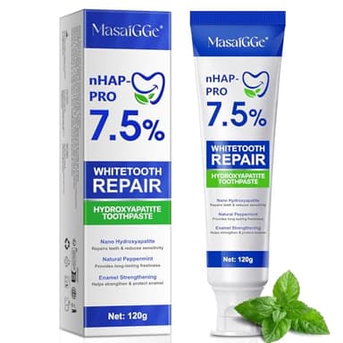 7.5% Hydroxyapatite Toothpaste, Hydroxyapatite Toothpaste for Advanced Enamel Protection, Fluoride-Free Formula with Gentle Mint, for Sensitive Teeth, Long-Lasting Fresh Breath 120g (1)