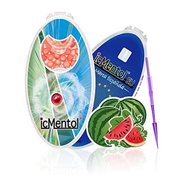 icMentol-100 cápsulas bolitas de sabores para cigarrillos, Bolas aromáticas para cigarrillos, Bolas de cigarrillos de menta (Sandía hielo, ice watermelon)