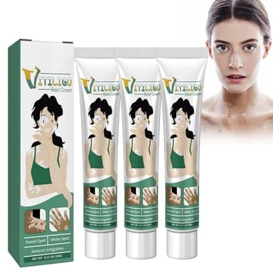 3pcs Crema De Vitiligo,Crema De Cuidado De Vitiligo Para La Piel Vitiligo,Cremas Para El Cuidado Del Vitiligo,Elimina Las Manchas Blancas,Mejora La Pigmentación Reguladora De La Crema De Vitiligo