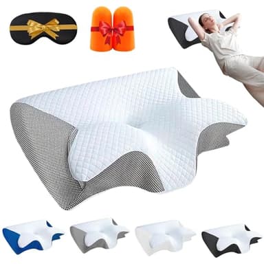 Almohada para apnea del sueño, almohada de espuma viscoelástica para el cuello, almohada ergonómica de espuma viscoelástica cervical, almohada para apnea del sueño, almohadas ergonómicas ortopédicas