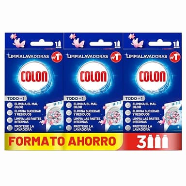 Colon Limpialavadoras - Limpia la lavadora y elimina malos olores, Megapack de 3 usos, 250 ml Paquete de 3 , 3 Unidades