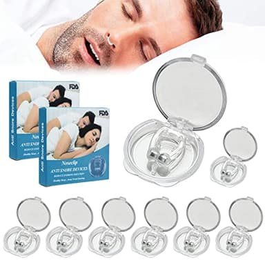 8 piezas Antirronquidos Para Dormir, Dilatadores Nasales, Pinza Nasal Antirronquidos, MagnéTico Contra Ronquidos, Clip Silicona con Im án Mejora la Respiración, para Ayudar a Dormir