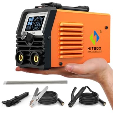 HITBOX Soldadora Inverter 230V 2 en 1 Mini IGBT – Soldadora de Electrodo MMA y LIFT TIG, con Pantalla LED, Hot Start y ARC Force, Compacta y Fácil de Usar para Principiantes y Bricolaje (ARC200S)