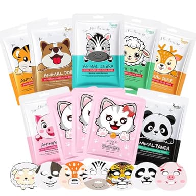 10 Piezas Mascarilla Facial NiñA, Mascarilla Para El Cuidado De La Piel De Las Mujeres, Adecuada Para Todo Tipo De Piel, Cuidado Refrescante De La Piel