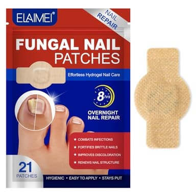 Parches para hongos en las uñas 21pcs Limpieza de hongos en las uñas de los pies, 8-Hour Overnight Nail Repair Cuidado y reparación de uñas con hidrogel sin esfuerzo para uñas dañadas