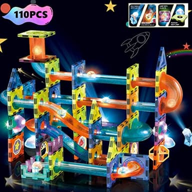 BINZKBB Bloques de Construcción Magnéticos 3D para niños,Juegos Educativos Creativos Stem,Juguetes Imanes para Niños Niñas de 5 6 7 8 9 10+Años Regalos(110 Piezas)
