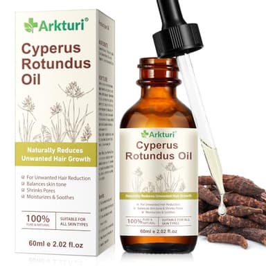 Cyperus Rotundus Oil, Aceite de Cyperus Rotundus 60 ml, Reduce el crecimiento del exceso de pelo en el cuerpo, hidrata y calmante la piel (1PC, 60ml)