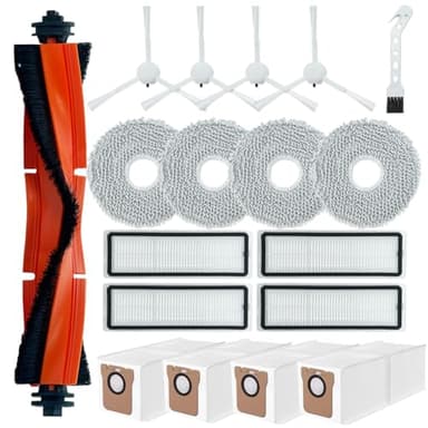 Accesorios de repuesto para robot aspirador Xiaomi X20+, 1 cepillo principal, 4 cepillos laterales, 4 filtros Hepa, 4 bolsas para el polvo, 4 almohadillas para fregona