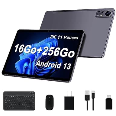 AOCWEI X800 Android 13 Tablet 11 Pulgadas Pantalla 2K Octa-Core Tableta, 16GB (8+8) RAM + 256GB ROM (512GB TF) Soporte 5G WiFi|2000 x 1200|8600mAh|3MP+2MP+5MP|2.0Ghz|Bluetooth 5.0|4 Altavoz. s|Gris