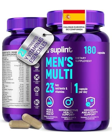 Multivitaminas Hombre Alta Potencia – Complejo Vitamínico Completo A-Z con Vitaminas y Minerales – 180 Cápsulas para 180 Días – Energía, Inmunidad y Salud – Multivitamínico Hombre Todo-en-Uno
