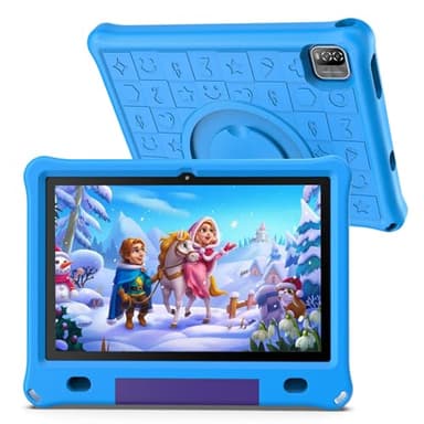 PRITOM Tablet Android 12 para niños, WiFi, Pantalla IPS HD de 10'', 3 GB+64 GB, Software IWAWa Kids preinstalado, Control de Juegos de Aprendizaje y Aplicaciones educativas, con Estuche de Seguridad