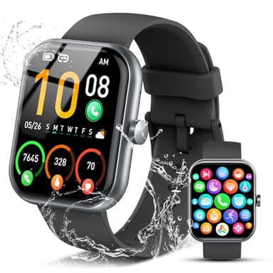 Reloj Inteligente Hombre Mujer, 2025 Nuevo 1.96'' Smartwatch Llamada Bluetooth, Pulsómetro/Monitor de Sueño/Podómetro, 110+ Modos Deportivo Hombre, Pulsera Actividad Impermeable IP68 para Android iOS
