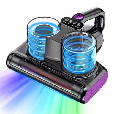 YUFAC Aspirador de Colchones, 16Kpa, Aspirador de Mano con Luz UV, 500W, Antiácaros con Filtro HEPA, Calefacción, con Cable, Ideal para Camas, Sofás, Alfombras, alfombras (Gris Oscuro)