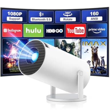 Proyector 4K 1080P Mini Proyector con WiFi y Bluetooth 5.0, Admite Rotación de 180° y Keystone Automático Proyector Portatil, con Android 11, Proyectores para Cine Casa