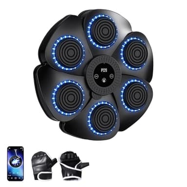 Carziyer Máquina de Boxeo Musical Bluetooth Inteligente – Maquina Boxeo Musical Pared con Luces RGB, Medidor Automático, 9 Modos de Ritmo, Guantes de Boxeo Incluidos